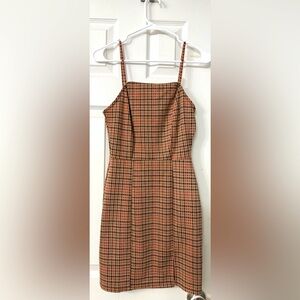 Ultra Flirt Brown and Red Patterned Dress